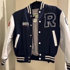 Roots Kids Varsity Jacket - Navy and White